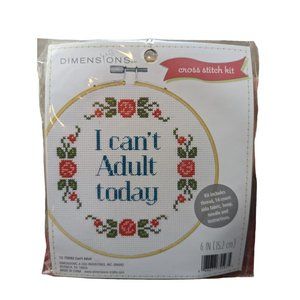 Dimensions Say It! Can't Adult Counted Cross Stitch Kit-6" Round 14 Count